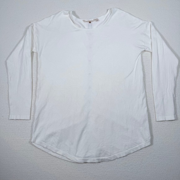 Soft Surroundings Women's White Long Sleeve Top Button Back Tunic Size L - Picture 1 of 7